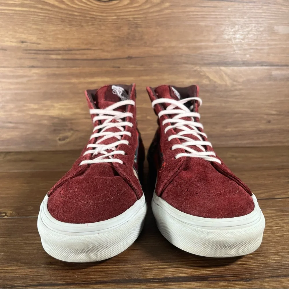 VANS SK8-Hi‎ Red Suede Sneakers Women’s Size 9.5 Lace Up Shoes